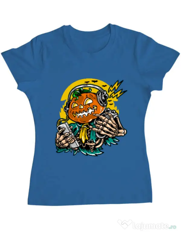 Tricou ADLER dama Pumpkin Music Albastru azuriu