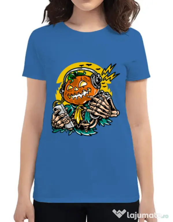 Tricou ADLER dama Pumpkin Music Albastru azuriu