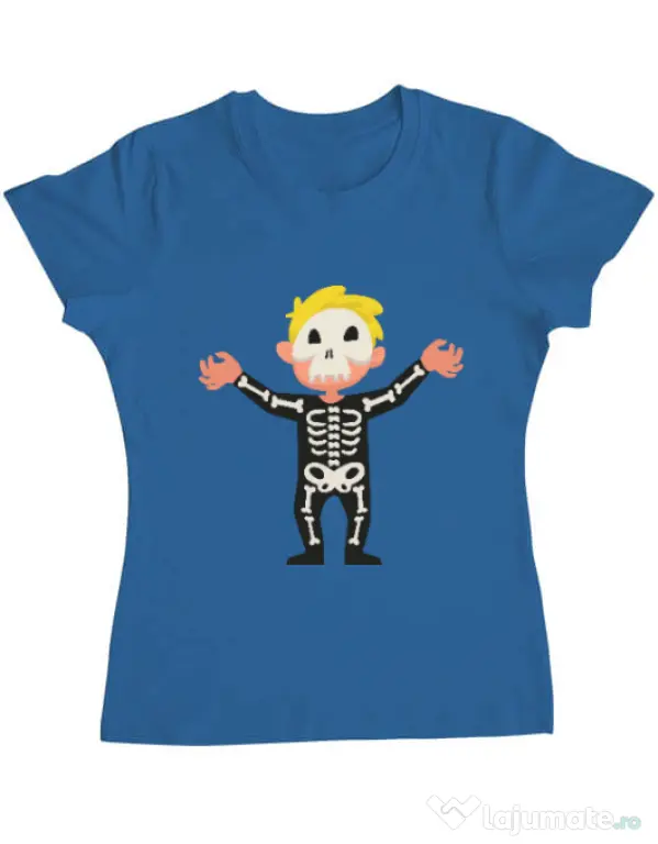 Tricou ADLER dama Halloween Skull Albastru azuriu