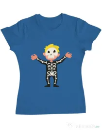 Tricou ADLER dama Halloween Skull Albastru azuriu