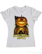 Tricou ADLER dama Jack o lantern Alb 