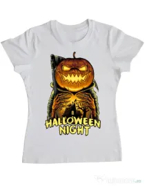 Tricou ADLER dama Jack o lantern Alb