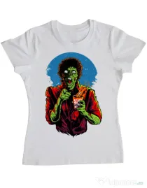 Tricou ADLER dama I want you to dance Alb