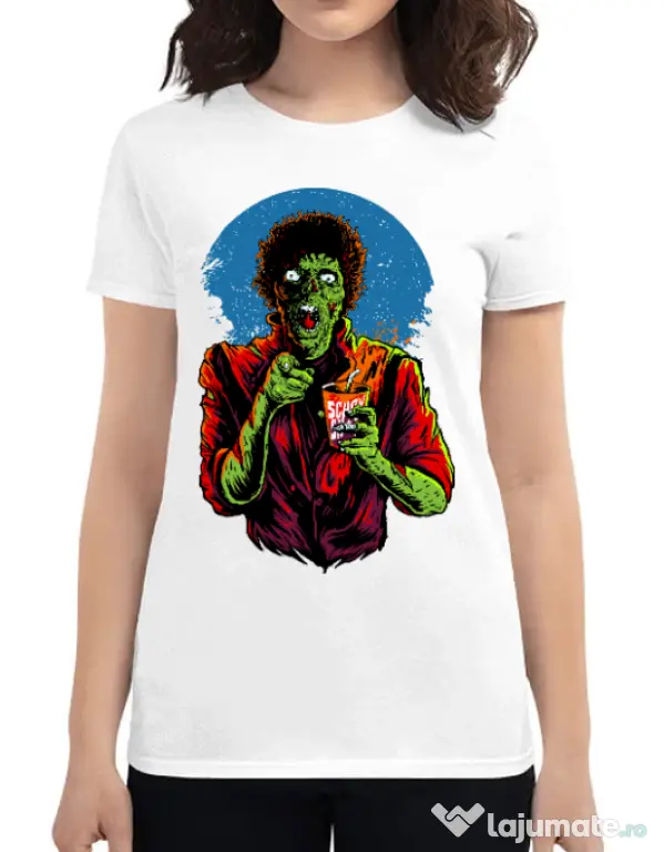 Tricou ADLER dama I want you to dance Alb