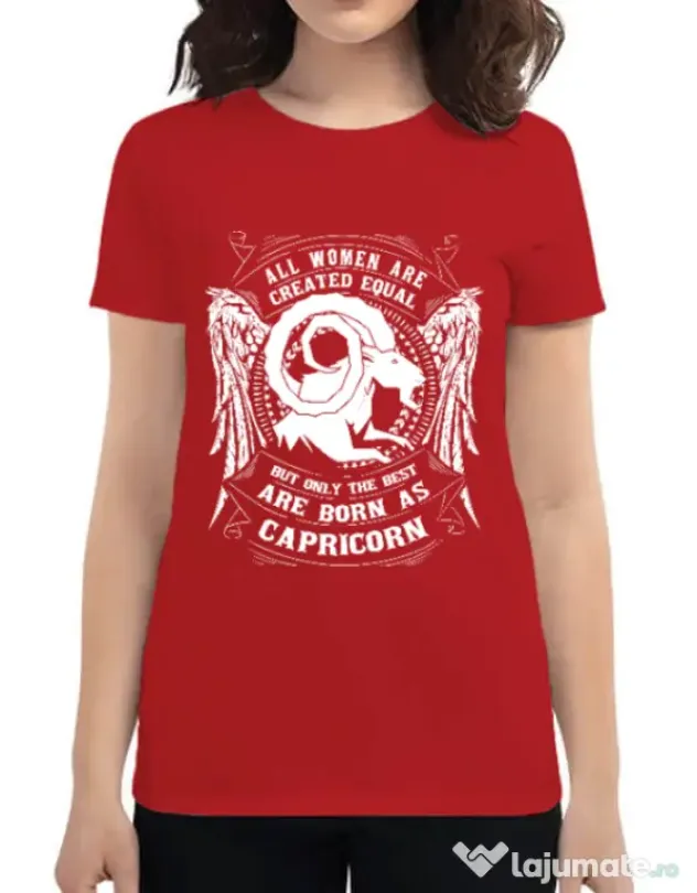 Tricou ADLER dama The best women are born as Capricorn Rosu