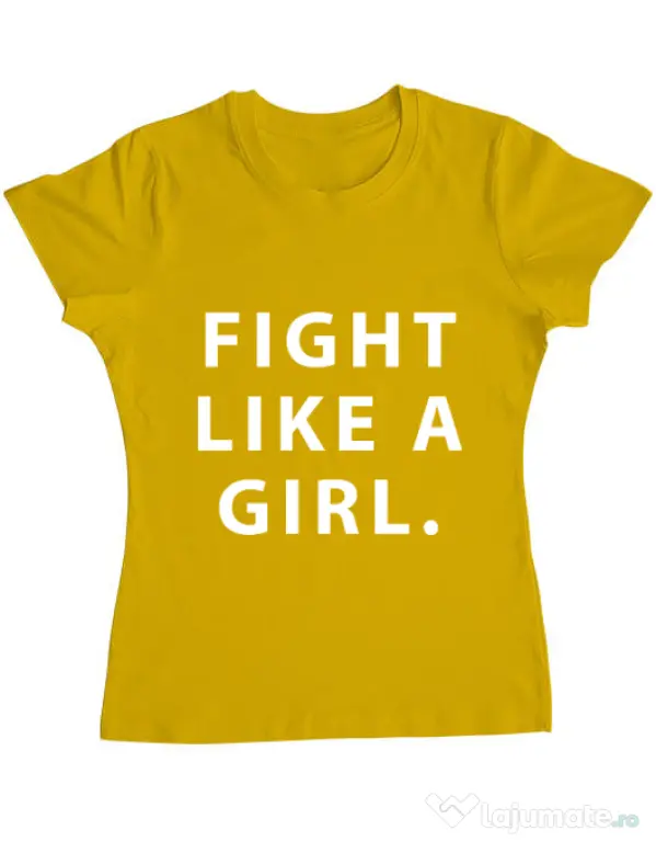 Tricou ADLER dama Fight like a girl Galben