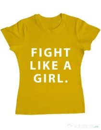 Tricou ADLER dama Fight like a girl Galben