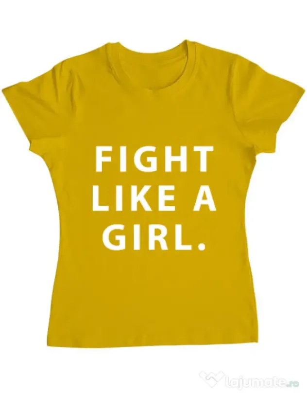 Tricou ADLER dama Fight like a girl Galben