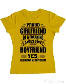 Tricou ADLER dama Proud girlfriend Galben