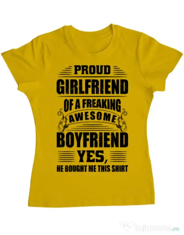 Tricou ADLER dama Proud girlfriend Galben