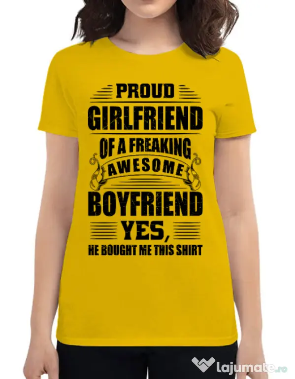 Tricou ADLER dama Proud girlfriend Galben