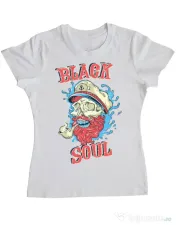 Tricou ADLER dama Black soul Alb 