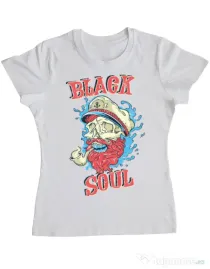 Tricou ADLER dama Black soul Alb