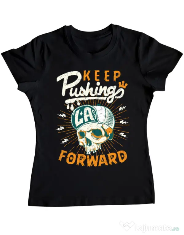 Tricou ADLER dama Keep pushing Negru