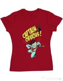Tricou ADLER dama Captain obvious Rosu