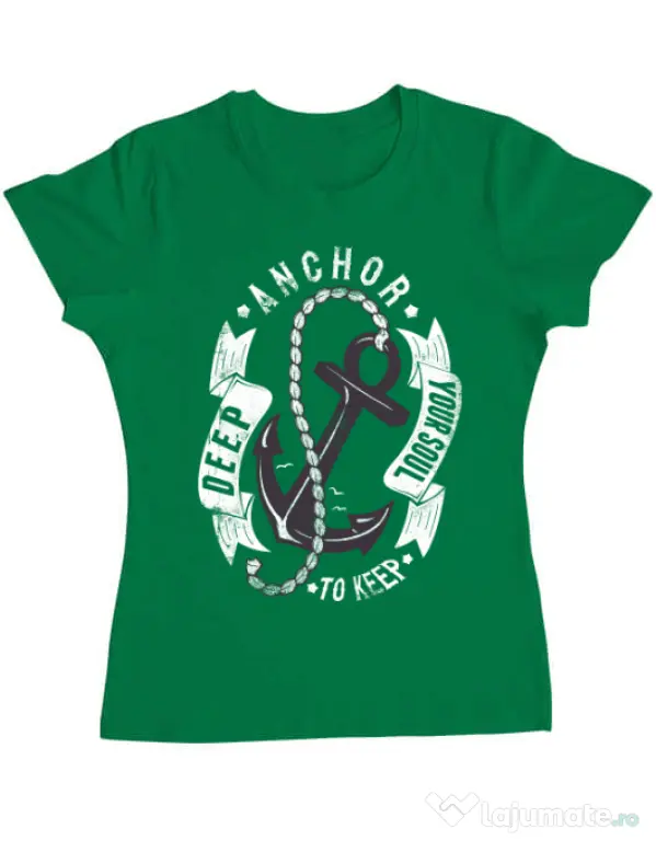 Tricou ADLER dama Anchor your soul Verde mediu