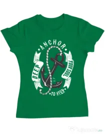 Tricou ADLER dama Anchor your soul Verde mediu