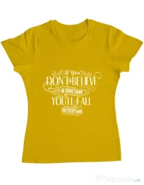 Tricou ADLER dama Believe in something Galben