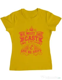Tricou ADLER dama Cast no anchor Galben