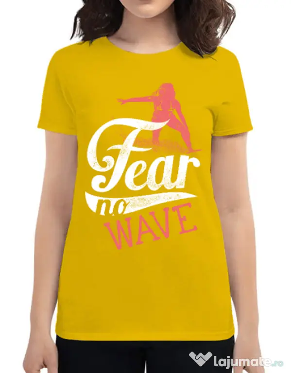 Tricou ADLER dama Fear no wave Galben