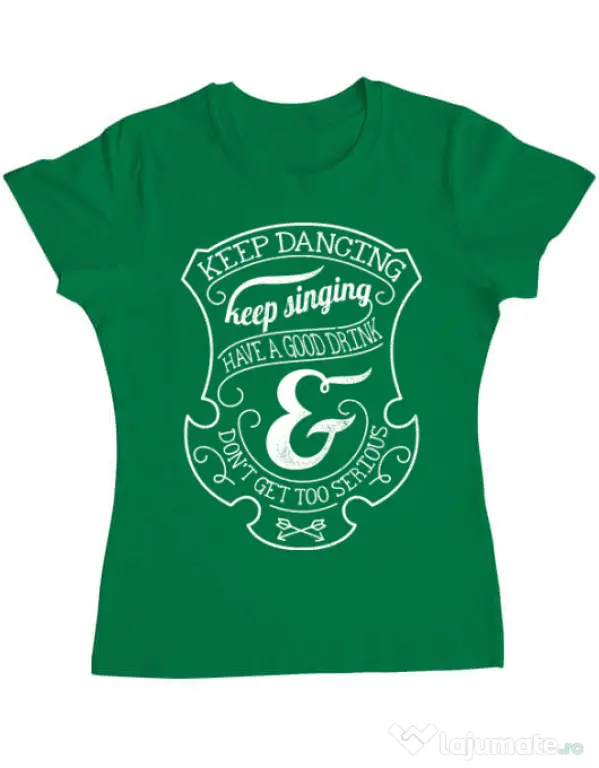 Tricou ADLER dama Keep dancing Verde mediu