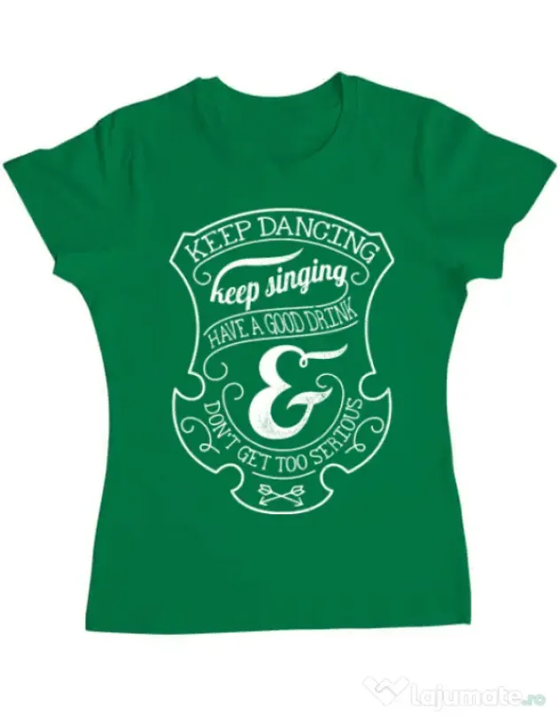 Tricou ADLER dama Keep dancing Verde mediu