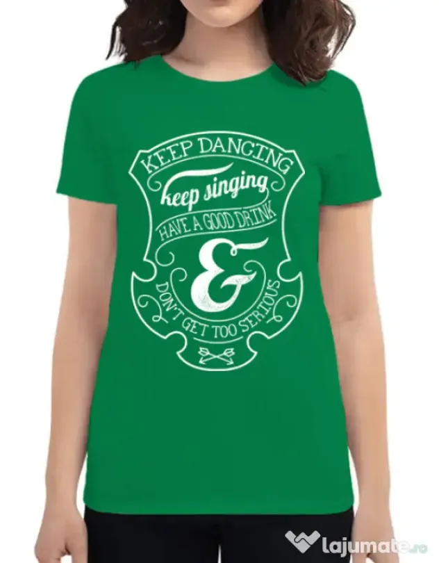 Tricou ADLER dama Keep dancing Verde mediu