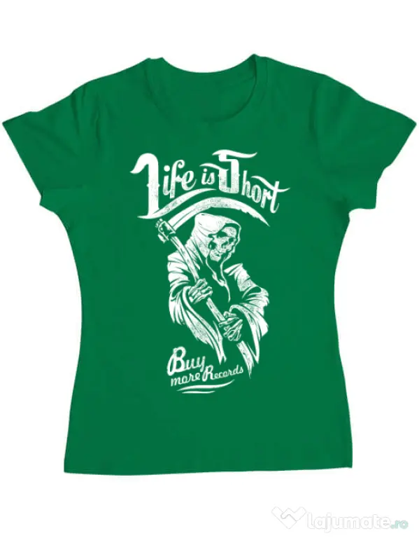 Tricou ADLER dama Life is short Verde mediu