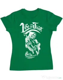 Tricou ADLER dama Life is short Verde mediu