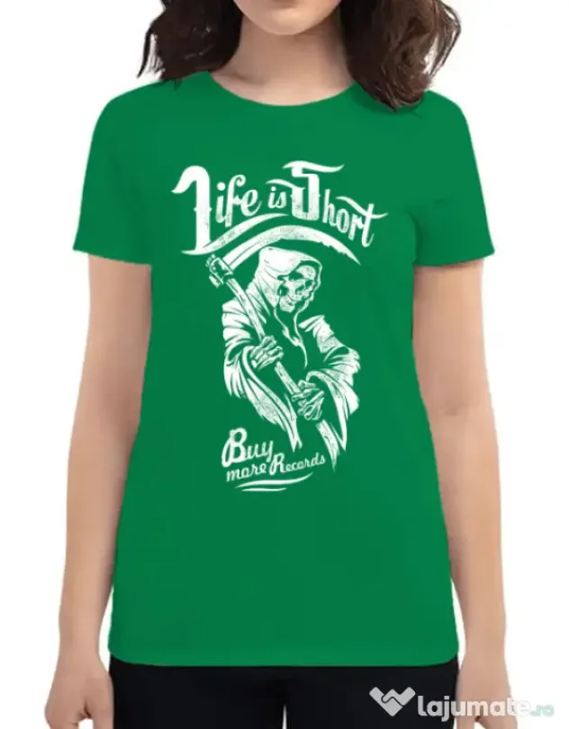 Tricou ADLER dama Life is short Verde mediu