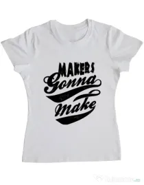 Tricou ADLER dama Makers gonna make Alb