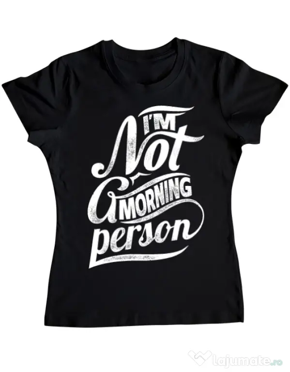 Tricou ADLER dama Not a morning person Negru