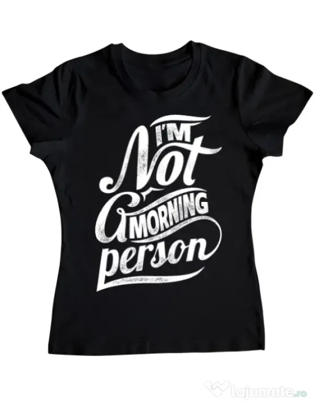 Tricou ADLER dama Not a morning person Negru