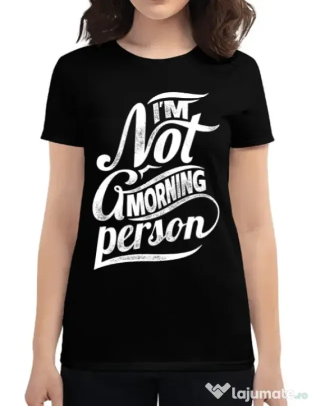 Tricou ADLER dama Not a morning person Negru