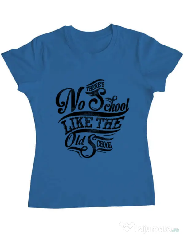 Tricou ADLER dama Old school typography Albastru azuriu