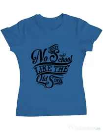 Tricou ADLER dama Old school typography Albastru azuriu