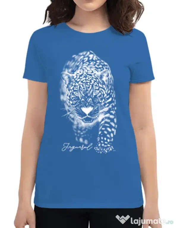 Tricou ADLER dama Jaguarul Alb Albastru azuriu