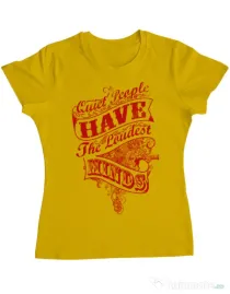 Tricou ADLER dama Quiet people loud minds Galben