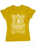 Tricou ADLER dama Stand up for your rights Galben