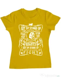 Tricou ADLER dama Stand up for your rights Galben