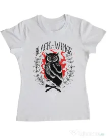 Tricou ADLER dama Black wings Alb