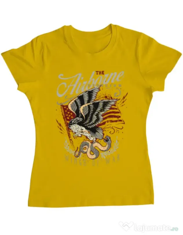 Tricou ADLER dama Wings of war Galben