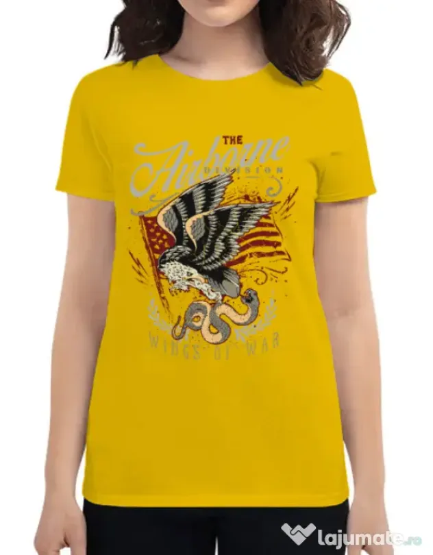 Tricou ADLER dama Wings of war Galben