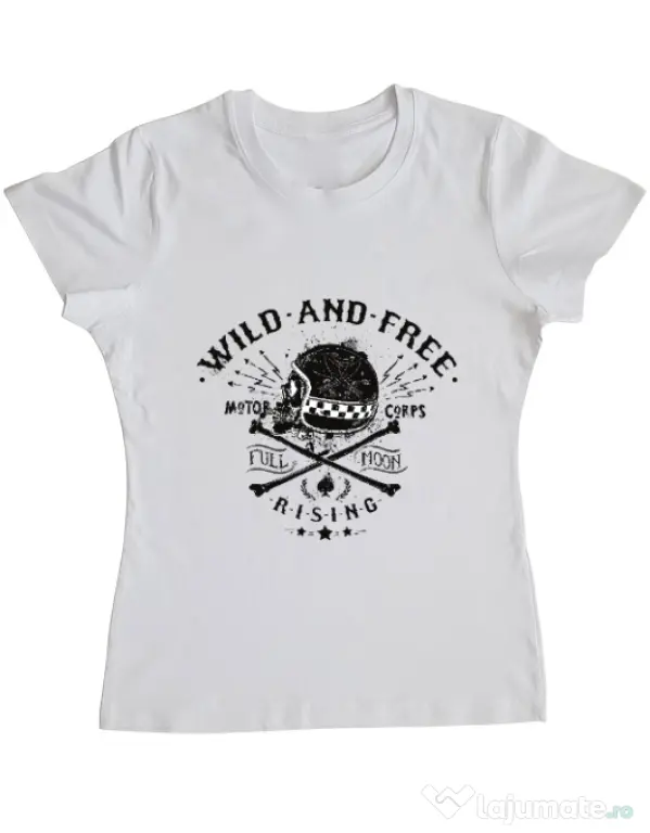 Tricou ADLER dama Wild and free Alb