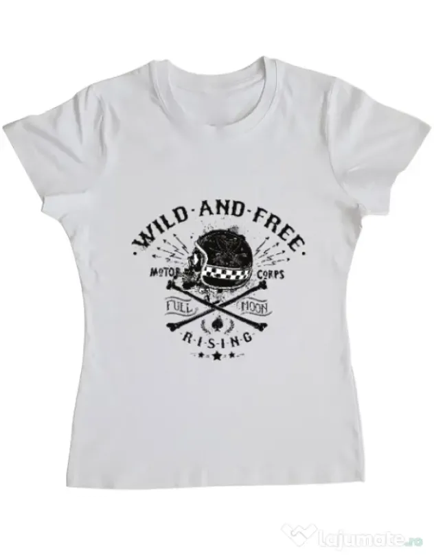 Tricou ADLER dama Wild and free Alb