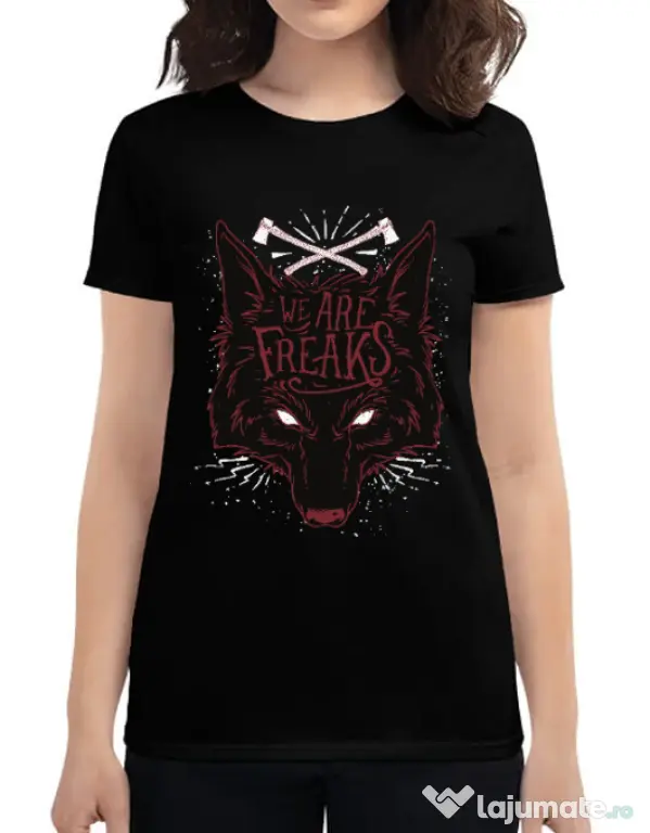 Tricou ADLER dama We are freaks Negru