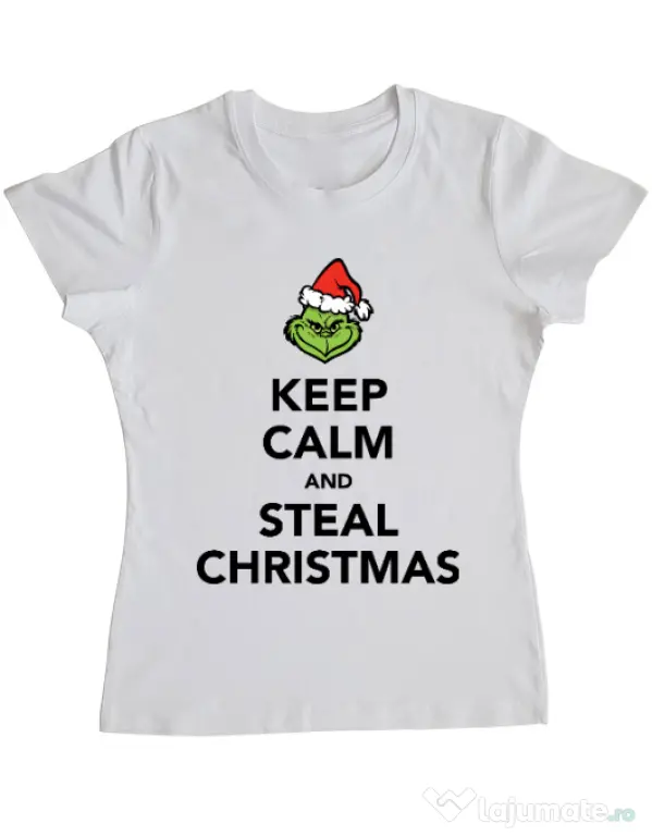 Tricou ADLER dama Steal Christmas Alb