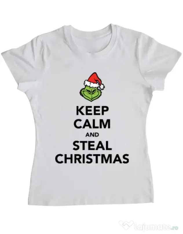 Tricou ADLER dama Steal Christmas Alb