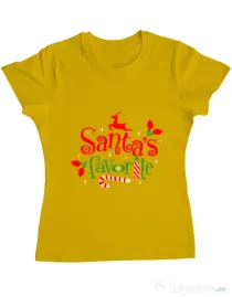 Tricou ADLER dama Santas favorite Galben