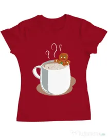 Tricou ADLER dama Gingerbread man Rosu